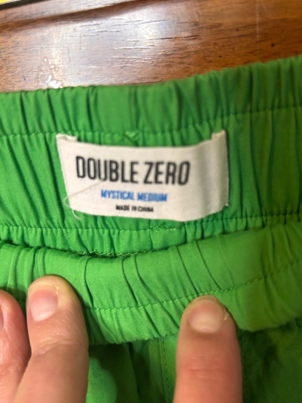 Double Zero Oversized Bright Green Elastic-Waist Pants - Picture 3 of 5
